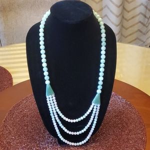 Set Vintage Jade Necklace & Earings Set